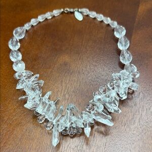 mark. by Avon "Rock of Ages" clear acrylic statement necklace.